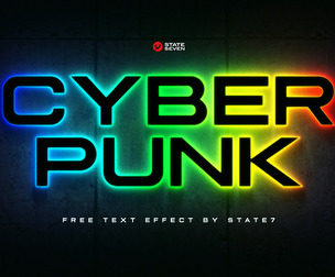3D Cyber PSD Fully Editable Text Effect. Layer Style PSD Mockup Template