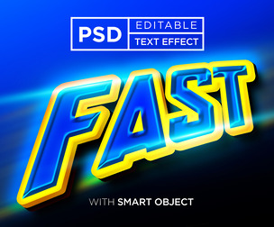 3D Fast PSD Fully Editable Text Effect. Layer Style PSD Mockup Template
