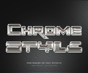 3D Ghrome PSD Fully Editable Text Effect. Layer Style PSD Mockup Template