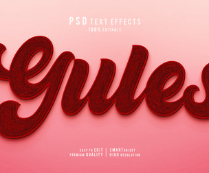 3D Gules PSD Fully Editable Text Effect. Layer Style PSD Mockup Template