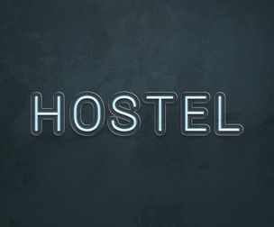 3D Hostel PSD Fully Editable Text Effect. Layer Style PSD Mockup Template