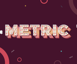 3D Metric PSD Fully Editable Text Effect. Layer Style PSD Mockup Template