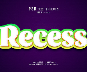 3D Recess PSD Fully Editable Text Effect. Layer Style PSD Mockup Template