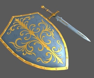 Stylized Sword And Shield