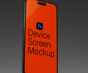 Premium Smartphone Mockup PSD Template, Realistic 3D Mobile Display, Textured Stone Base