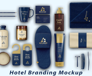 Hotel Branding Mockup PSD Template, Luxury Hospitality Identity, Amenity Kit