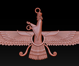 Faravahar 3D Relief Model for Jewelry