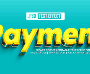 3D Payment PSD Fully Editable Text Effect. Layer Style PSD Mockup Template