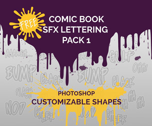 FREE Comic Book SFX Lettering Pack 1 – Dynamic Sound Effects for Visual Storytelling for Photoshop