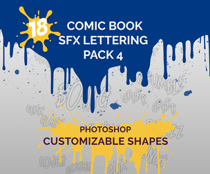 Comic Book SFX Lettering Pack 4 – Dynamic Sound Effects for Visual Storytelling for Photoshop