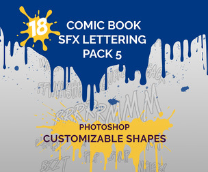 Comic Book SFX Lettering Pack 5 – Dynamic Sound Effects for Visual Storytelling for Photoshop