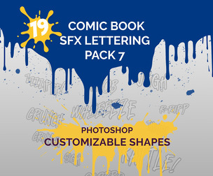 Comic Book SFX Lettering Pack 7 – Dynamic Sound Effects for Visual Storytelling for Photoshop