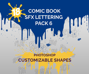Comic Book SFX Lettering Pack 6 – Dynamic Sound Effects for Visual Storytelling for Photoshop