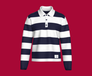 Men Long Sleeve Polo Sweatshirt With Patch | Marvelous / Clo3d / obj / fbx