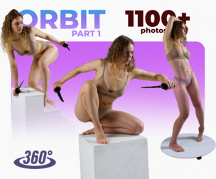 ➀ 1100+ Sketching – 360° Female Pose Reference with Props