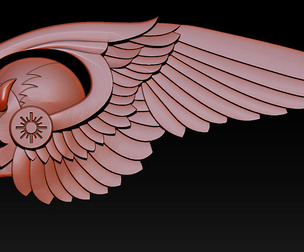 Gothic Winged Skull Relief 3D Model for Jewelry