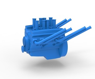 Engine V8 for vintage dragster Version 10 Scale 1:25