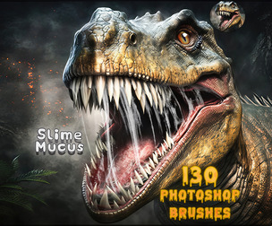 130 Slime Mucus Photoshop Brushes, Realistic Saliva, Drips Effects for Creatures, Monsters