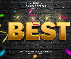 3D Best PSD Fully Editable Text Effect. Layer Style PSD Mockup Template
