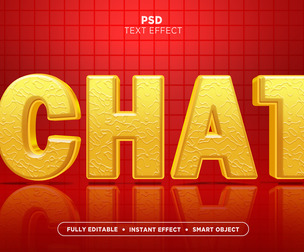 3D Chat PSD Fully Editable Text Effect. Layer Style PSD Mockup Template