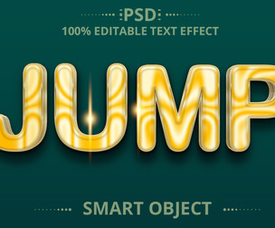 3D Jump PSD Fully Editable Text Effect. Layer Style PSD Mockup Template