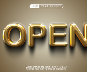 3D Open PSD Fully Editable Text Effect. Layer Style PSD Mockup Template