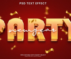 3D Party PSD Fully Editable Text Effect. Layer Style PSD Mockup Template