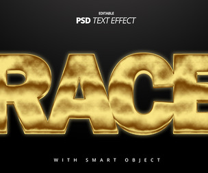 3D Race PSD Fully Editable Text Effect. Layer Style PSD Mockup Template