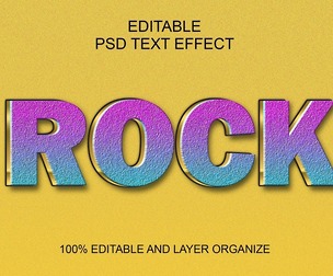 3D Rock PSD Fully Editable Text Effect. Layer Style PSD Mockup Template