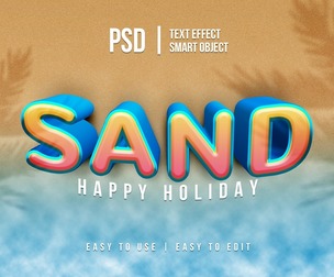 3D Sand PSD Fully Editable Text Effect. Layer Style PSD Mockup Template