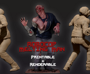 ROBOCOP Melting Man Printable and Renderable 3D model