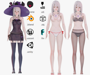 Clothing Collection 003 - Rig - UE5 - Unity - Blender - Animated - Realistic Female Character