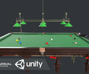 Snooker Table Low-poly 3D model