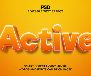 Active PSD Fully Editable Text Effect. Layer Style PSD Mockup Template