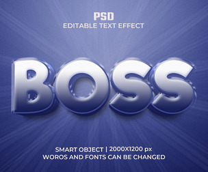 Boss PSD Fully Editable Text Effect. Layer Style PSD Mockup Template