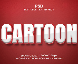 Cartoon PSD Fully Editable Text Effect. Layer Style PSD Mockup Template