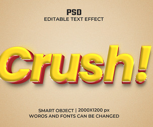 Crush PSD Fully Editable Text Effect. Layer Style PSD Mockup Template