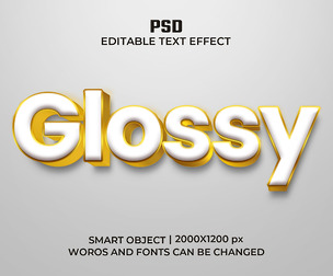 Glossy PSD Fully Editable Text Effect. Layer Style PSD Mockup Template
