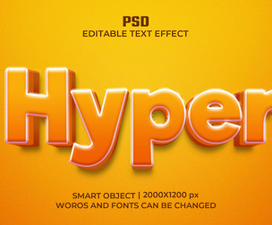 Hyper PSD Fully Editable Text Effect. Layer Style PSD Mockup Template