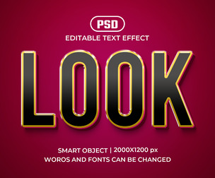 Look PSD Fully Editable Text Effect. Layer Style PSD Mockup Template