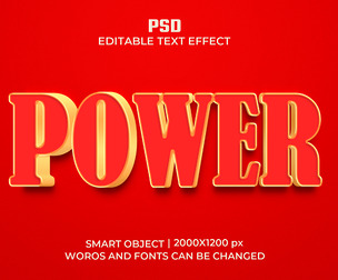 Power PSD Fully Editable Text Effect. Layer Style PSD Mockup Template