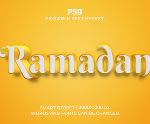 Ramadan PSD Fully Editable Text Effect. Layer Style PSD Mockup Template