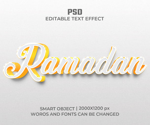 Ramadan PSD Fully Editable Text Effect. Layer Style PSD Mockup Template