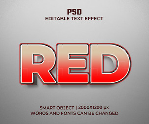 Red PSD Fully Editable Text Effect. Layer Style PSD Mockup Template