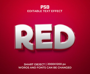 Red PSD Fully Editable Text Effect. Layer Style PSD Mockup Template