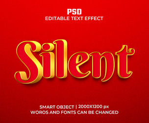 Silent PSD Fully Editable Text Effect. Layer Style PSD Mockup Template