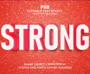 Strong PSD Fully Editable Text Effect. Layer Style PSD Mockup Template