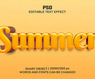 Summer PSD Fully Editable Text Effect. Layer Style PSD Mockup Template