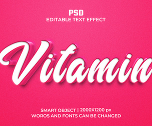 Vitamin 2 PSD Fully Editable Text Effect. Layer Style PSD Mockup Template