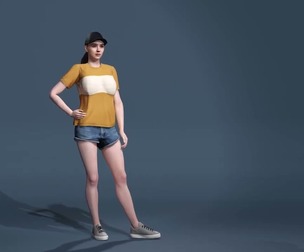 Anime-Inspired Stylish Girl Wang Ye Gender-swap - Full Body Face Rig UE5 Ready 性转《一人之下》王也 全身面部绑定